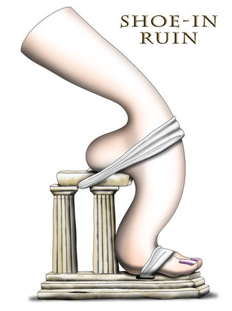 Shoe-art-design-ancient-ruin-36in