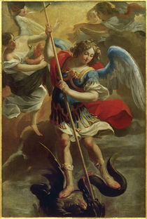 A.Vouet, Der Erzengel Michael besiegt den Drachen von klassik art