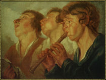 n.Jacob Jordaens, Zwei Sänger und ein Flötenspieler by klassik art