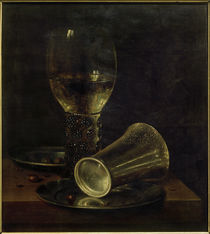 W. C. Heda, Still life with inverted drinking cup / Oil painting, 17th century by klassik art