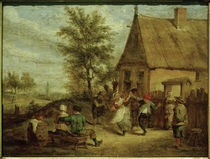Art d.David Teniers d. J., Bauernfest: Tanzende Figuren vor einem Gasthaus von klassik art