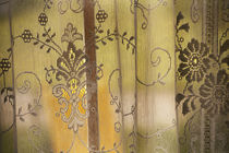 Close-up of floral lace curtain. by Danita Delimont