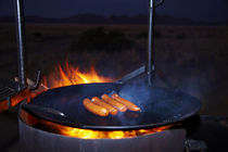 Sausages on barbeque, Desert Camp, Sesriem, Namib Desert, Na... by Danita Delimont