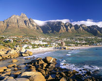 Camps Bay beach and the Twelve Apostles range of mountains i... by Danita Delimont