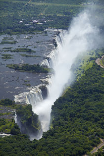 Aerial view of Victoria Falls or Mosi-oa-Tunya, and Zambezi ... by Danita Delimont