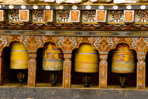 Prayer Wheels, Mani Wheel at Trongsa Dzong, Bhutan. by Danita Delimont