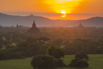Bagan. Temples of Bagan at sunset. by Danita Delimont