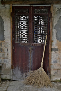 Hongcun Villiage, Doorway with broom, China, UNESCO World He... by Danita Delimont