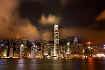 Hong Kong Harbor at Night Lightshow from Kowloon by Danita Delimont