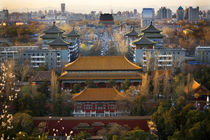Jinshang Park Looking North at Drum Tower Beijing China Overview by Danita Delimont