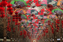 Paper Fans Lucky Red Lanterns Chinese Lunar New Year Decorat... von Danita Delimont