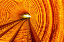 Golden Highway Rail Abstract Underground Railway Bund Shanghai China von Danita Delimont
