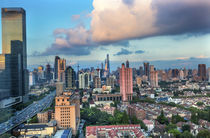 Puxi Pudong Buildings Skyscrapers Cityscape Shanghai China von Danita Delimont