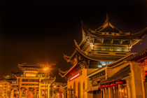 Entrance Gate Buddhist Nanchang Temple Pagoda Wuxi Jiangsu China Night von Danita Delimont