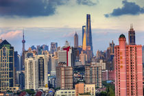 Puxi Pudong Buildings Skyscrapers Cityscape Shanghai China by Danita Delimont