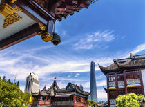 Old New Shanghai China Tower Yuyuan Garden by Danita Delimont