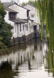 Ancient Chinese Houses Reflection Canals Suzhou China von Danita Delimont