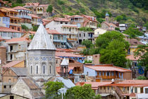 View over city with church towers, Tbilisi, Georgia by Danita Delimont