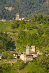 Defensive towers, Mestia, Svanetia, Georgia von Danita Delimont