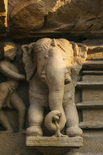 Nymph and the elephant, Khajuraho, Madhya Pradesh, India. by Danita Delimont
