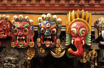 Papier Mache Masks - Nepal by Danita Delimont
