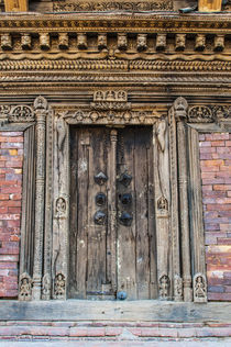 Wooden door, Bhaktapur, Kathmandu, Nepal. by Danita Delimont