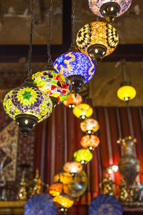 Qatar, Doha, Souq Waqif, redeveloped bazaar area, traditional lamps von Danita Delimont