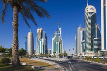 Qatar, Doha, Doha Bay, West Bay Skyscrapers, morning by Danita Delimont