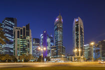 Qatar, Doha, Doha Bay, West Bay Skyscrapers, dusk von Danita Delimont