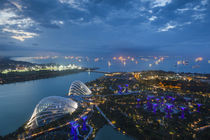 Singapore, elevated view of the Gardens By The Bay with the ... von Danita Delimont