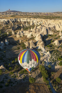 Aerial view of hot air balloons, Cappadocia, Central Anatolia, Turkey by Danita Delimont
