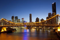 Story Bridge and city skyline along the Brisbane River by Danita Delimont