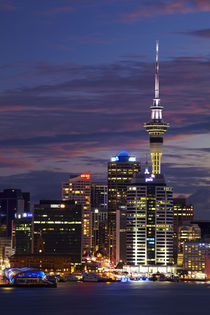 Auckland CBD, Skytower, and Waitemata Harbour, North Island,... by Danita Delimont