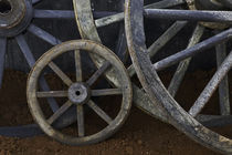 Rustic wagon wheels on movie set, Cuba by Danita Delimont