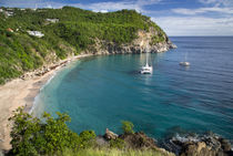 Boats anchored off Shell Beach in Gustavia, St by Danita Delimont