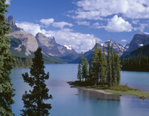 Canada, Alberta, Jasper National Park, Spirit Island and Mal... by Danita Delimont