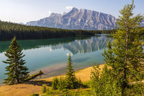Canada, Alberta, Banff National Park, Two Jack Lake and Mount Rundle by Danita Delimont