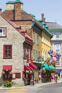 Canada, Quebec, Quebec City, Old Town shops and restaurants. by Danita Delimont