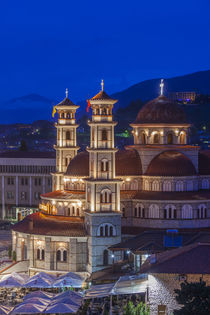Albania, Korca, the Orthodox Cathedral, elevated view along ... by Danita Delimont