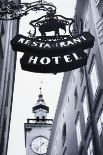 Austria, Salzburg, Hotel Sign. by Danita Delimont