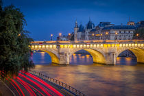 Twilight over Pont Neuf and the Conciergerie along River Sei... by Danita Delimont