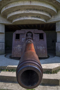 German 150mm gun at the Longues-sur-Mer Battery, part of the... by Danita Delimont