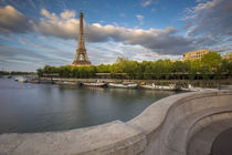 Setting sunlight on Eiffel Tower and River Seine, Paris, France by Danita Delimont