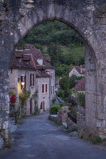 Pre-dawn at the old entry gate to medieval town of Saint-Cir... by Danita Delimont