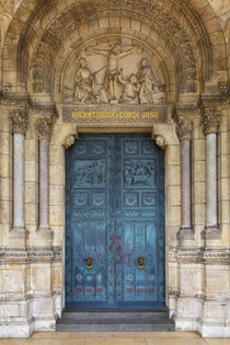Carved wooden doors at entrance to Basilique du Sacre Coeur,... by Danita Delimont