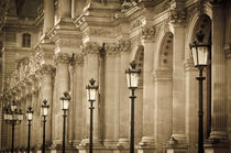 Lamp posts and columns at the Louvre Palace, Louvre Museum, ... von Danita Delimont