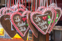 I Love You gingerbread hearts at the holiday market in Aachen, Germany by Danita Delimont