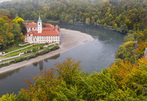 Weltenburg Monastery and the Danube Gorge during fall by Danita Delimont