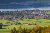Germany, Bavaria, Schwangau, elevated town view with Forggen... von Danita Delimont