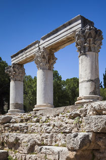 Greece, Peloponnese, Corinth, Ancient Corinth, Columns of th... by Danita Delimont